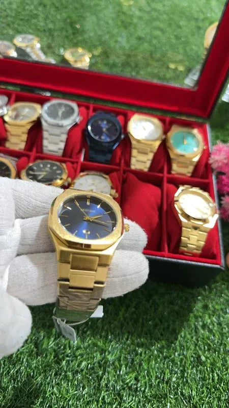 💙 BestWin Gold + Dark Blue Watch – Waterproof | Aurix