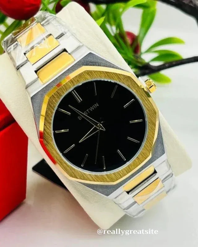 🖤 BestWin Gold & Silver + Black Dial – Waterproof | Aurix