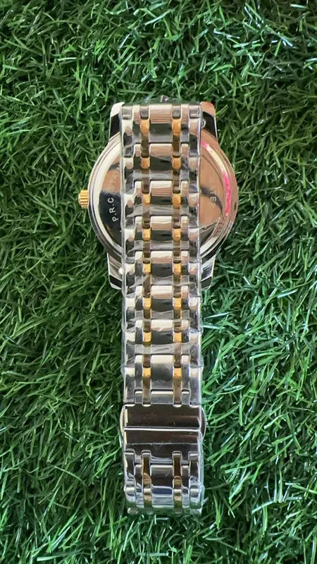 🤍 BestWin Jubilee – Gold & Silver + White Dial | Waterproof| Aurix