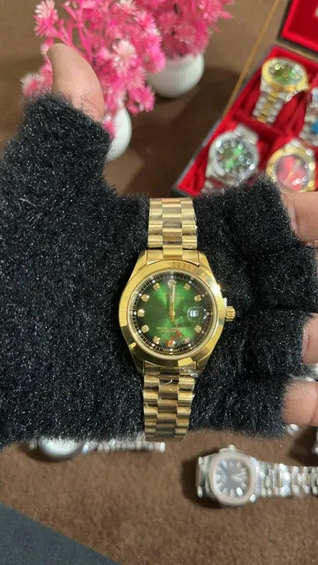 💚 Green Lover – Rolex Watch | Waterproof | Stainless Steel | Aurix