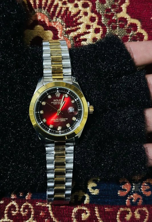 🔴 Red Lover – Rolex Watch| Waterproof | Stainless Steel | Aurix