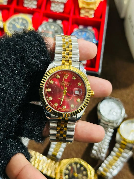 🔴 Red Lover – Rolex Watch| Waterproof | Stainless Steel | Aurix