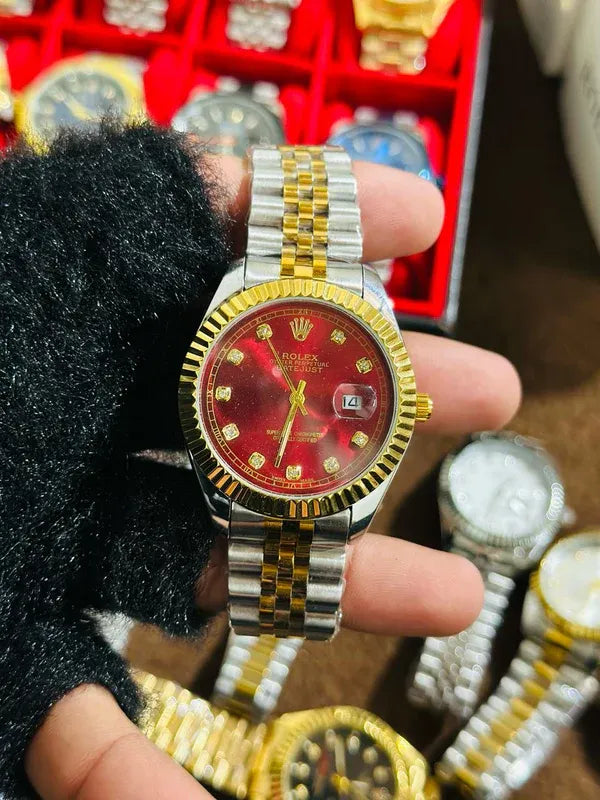 🔴 Red Lover – Rolex Watch| Waterproof | Stainless Steel | Aurix