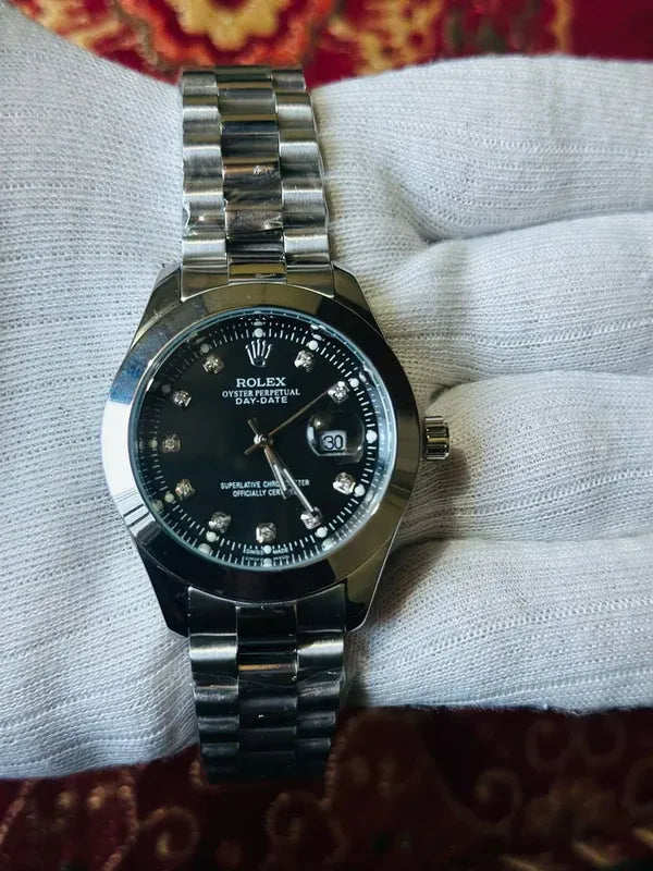 🖤 Silver +Black | Stainless Steel | Water Proof | Aurix