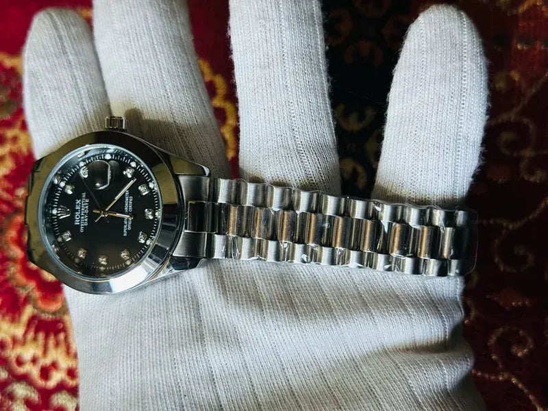 🖤 Silver +Black | Stainless Steel | Water Proof | Aurix