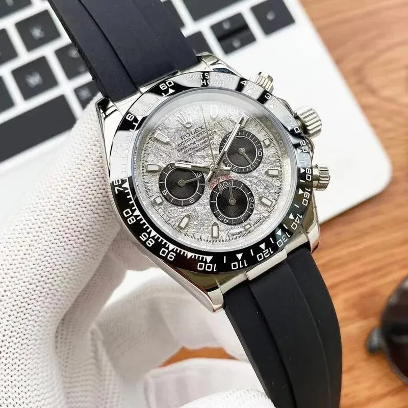 Rolex Daytona - 40mm 18K White Gold, Black Oysterflex Strap | Waterproof | Aurix