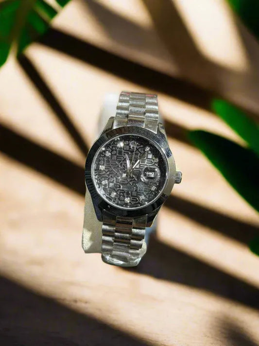 🖤 Silver + Black| Stainless Steel | Waterproof | Aurix