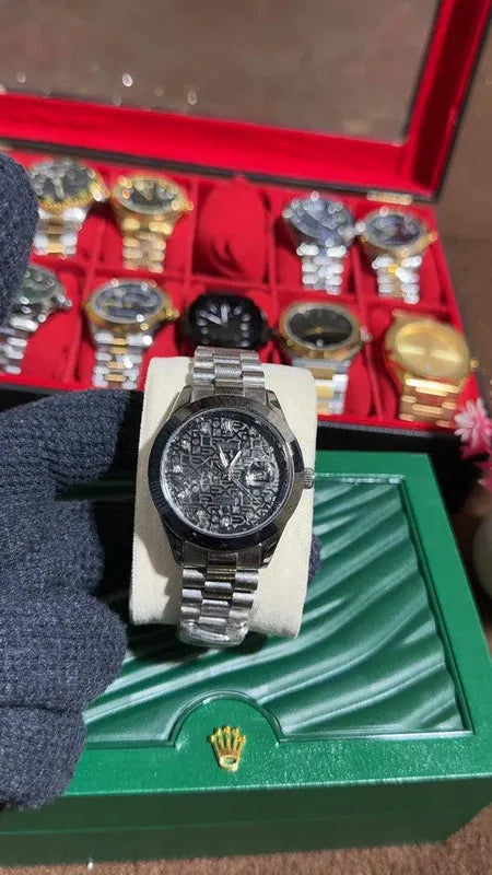 🖤 Silver + Black| Stainless Steel | Waterproof | Aurix