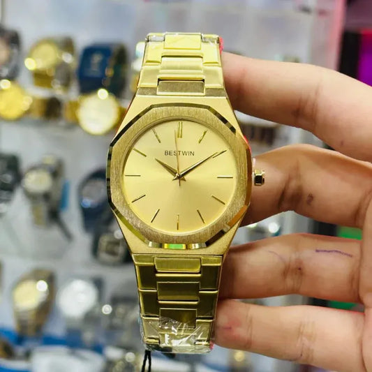 ✨ BestWin Full Gold Watch – Waterproof | Aurix