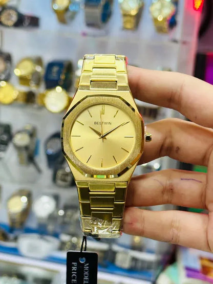 ✨ BestWin Full Gold Watch – Waterproof | Aurix