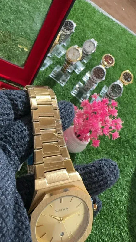 ✨ BestWin Full Gold Watch – Waterproof | Aurix