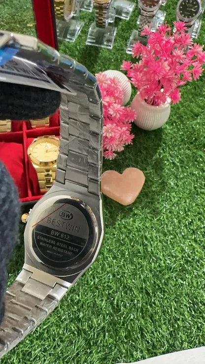 🖤 BestWin Gold & Silver + Black Dial – Waterproof | Aurix