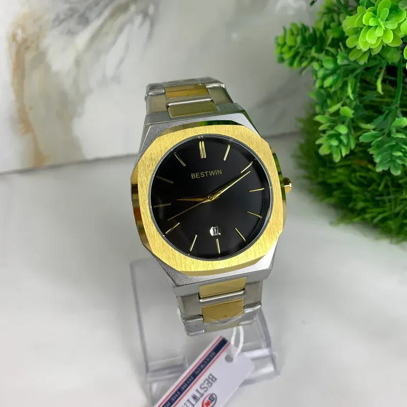 🖤 BestWin Gold & Silver + Black Dial – Waterproof | Aurix