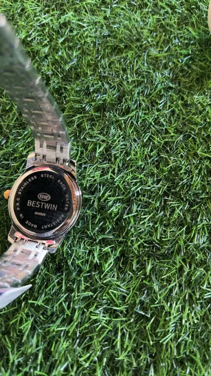 🖤 BestWin Jubilee – Gold & Silver + Black Dial | Waterproof| Aurix