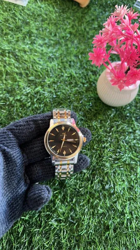 🖤 BestWin Jubilee – Gold & Silver + Black Dial | Waterproof| Aurix