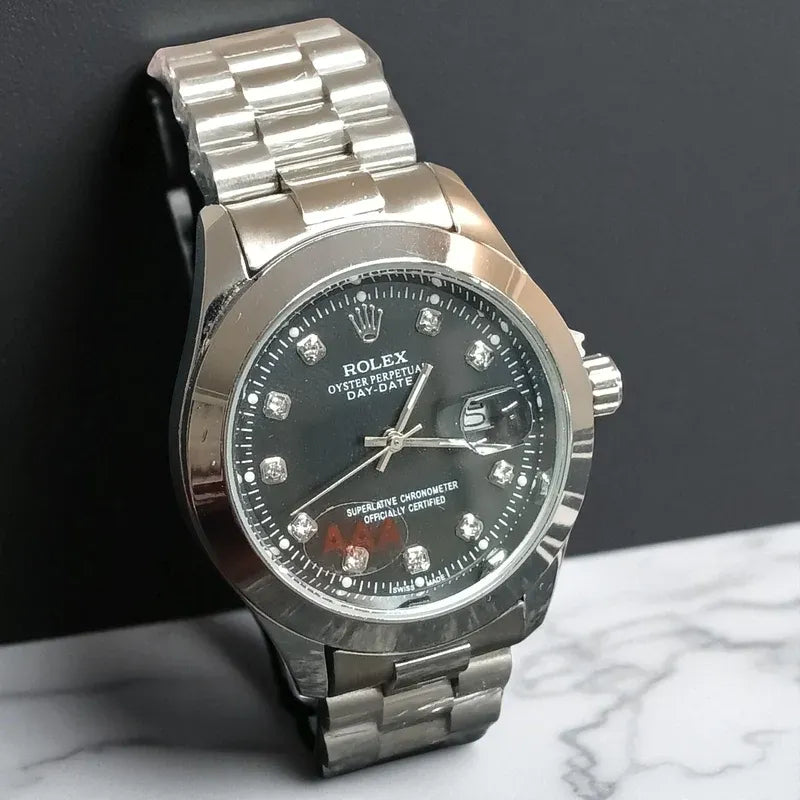 🖤 Silver +Black | Stainless Steel | Water Proof | Aurix