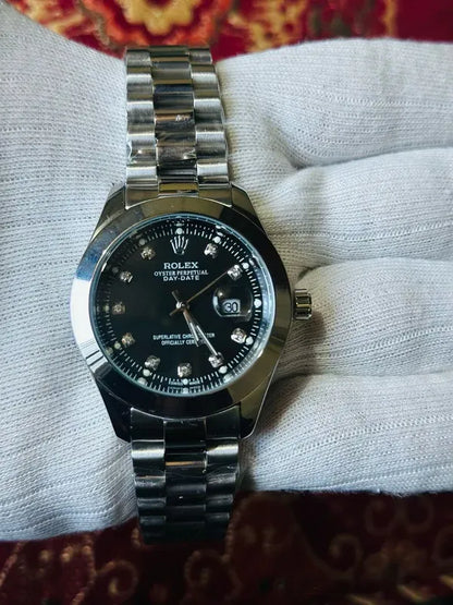 🖤 Silver +Black | Stainless Steel | Water Proof | Aurix