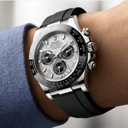 Rolex Daytona - 40mm 18K White Gold, Black Oysterflex Strap | Waterproof | Aurix