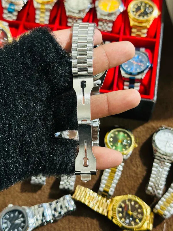 💚Silver + Green Dial (Bezel Cut) | Waterproof | Stainless Steel | Aurix