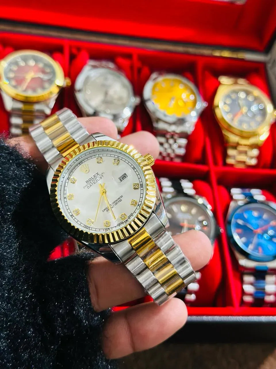 🤍 White Lover – Rolex Watch| Waterproof | Stainless Steel | Aurix