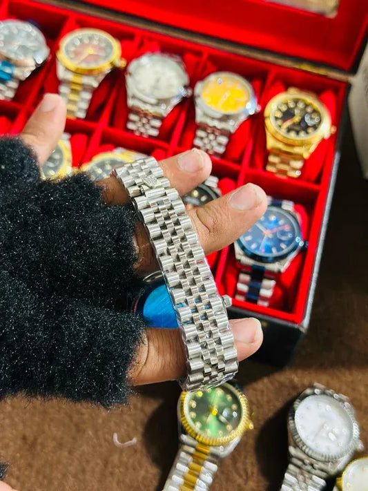 Silver Jubilee + Grey Dial (Bezel Cut)| Waterproof | Stainless Steel | Aurix